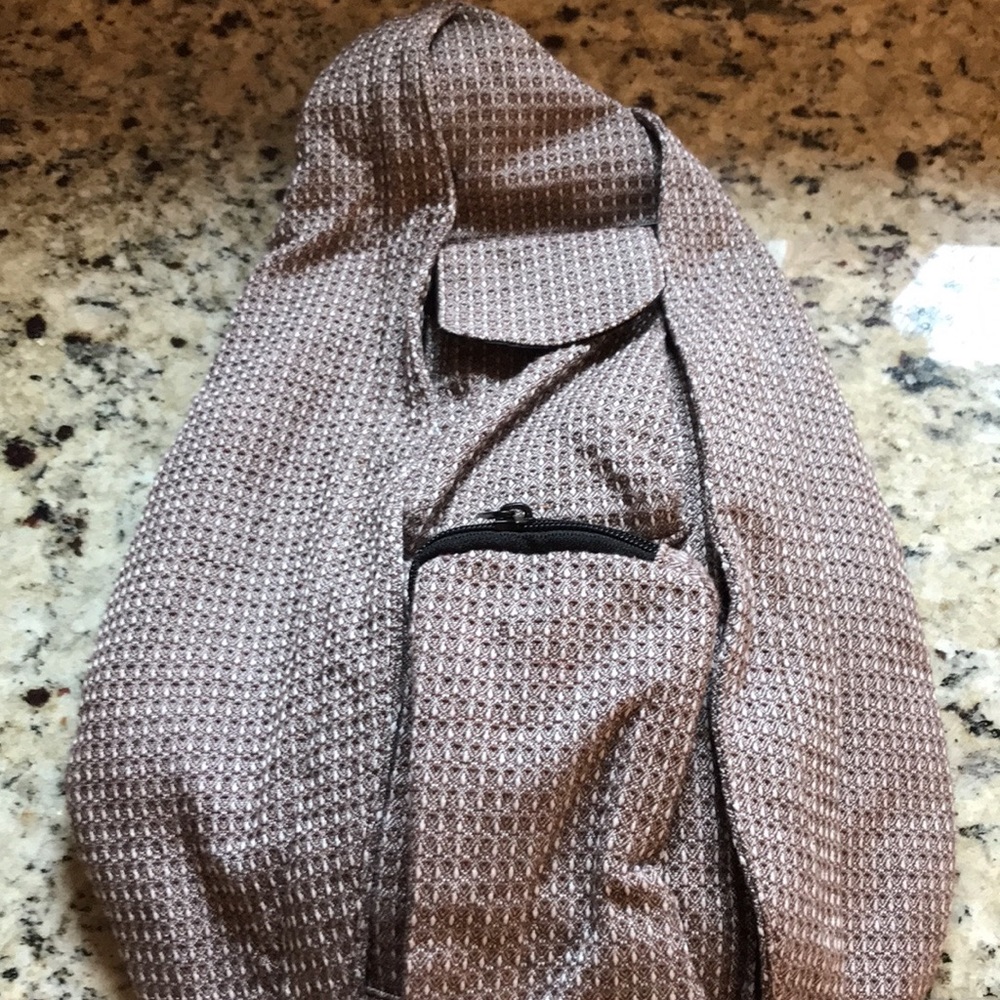 Brown and cream crossbody purse